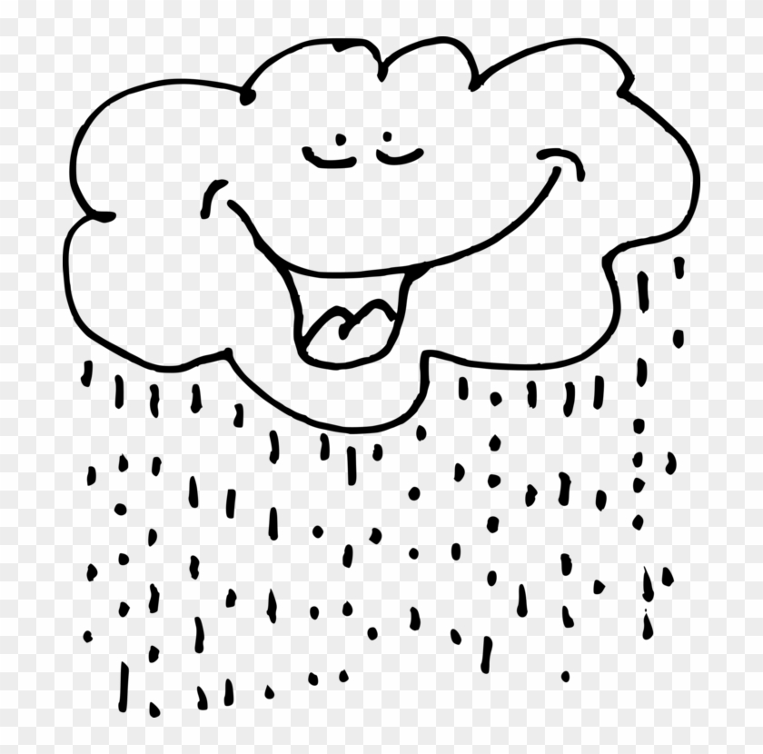 Rain Cloud Drawing Cartoon White - Black And White Clipart Rain Clouds - Png Download #2374536