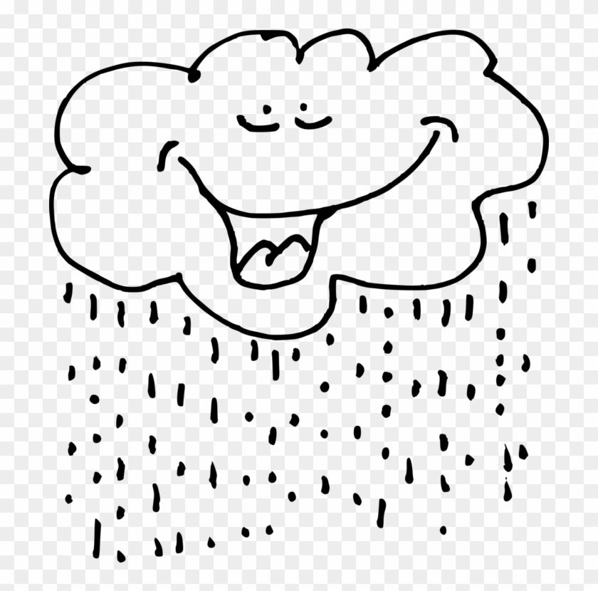 Rain Cloud Drawing Cartoon White - Black And White Clipart Rain Clouds - Png Download