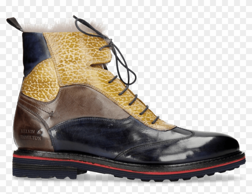 Ankle Boots Amelie 68 Navy Brazil Stone Ocra - Work Boots Clipart