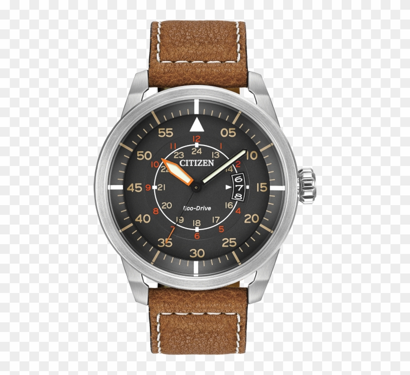 Avion - Citizen Eco Drive Stainless Steel Mens Watch Leather Clipart #2377952
