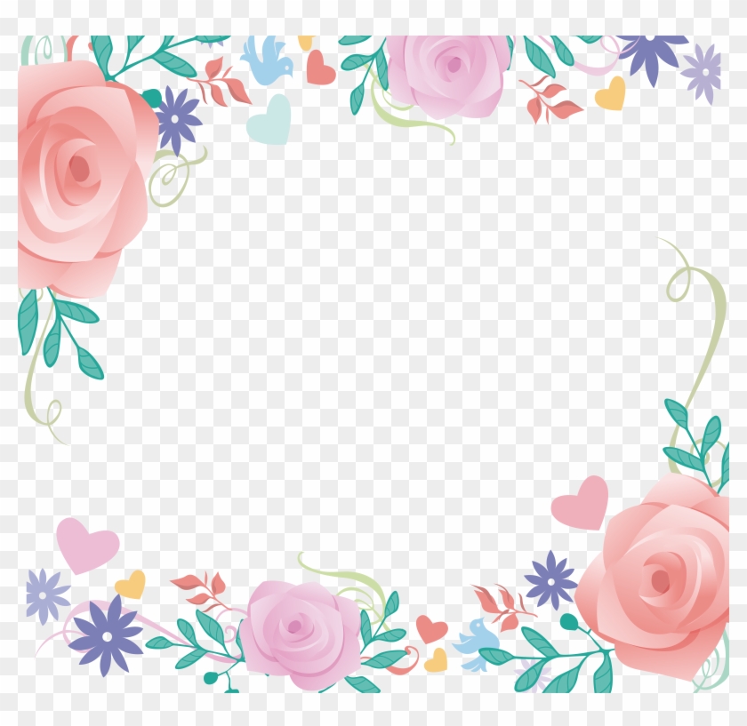 Vintage - Peonies Border Frame Png Clipart #2378155