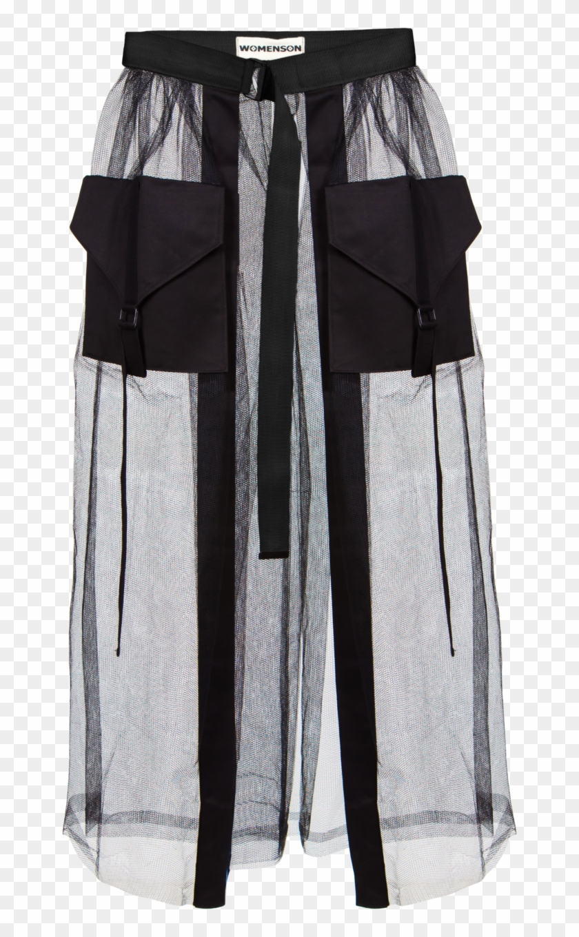 Tulle Cargo Pocket Skirt Black Clipart