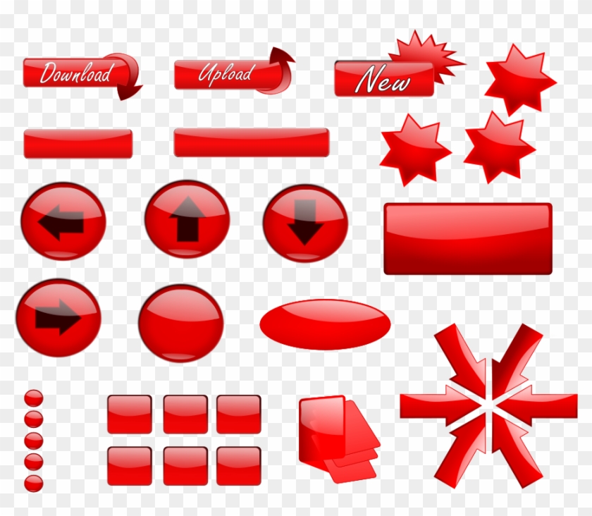 Glossy Buttons Png - Red Buttons Clipart #2380565
