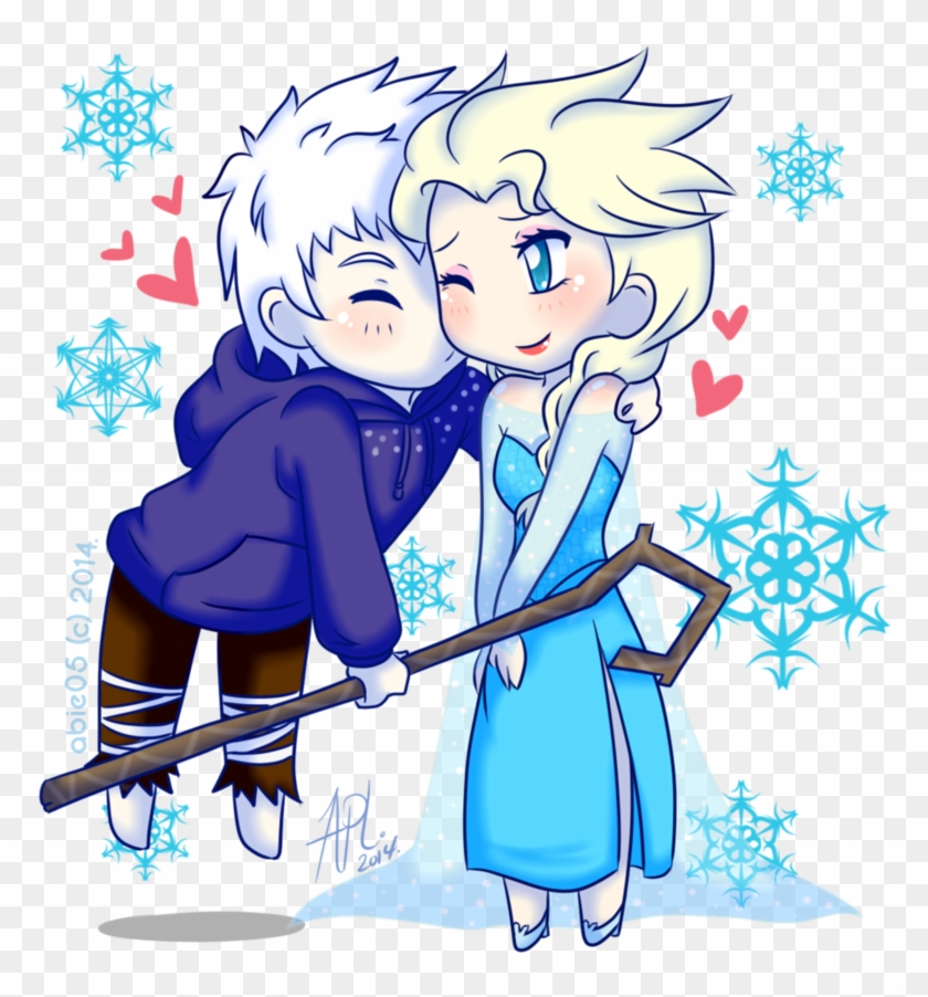 Elsa & Jack Frost Images A Kiss Hd Wallpaper And Background - Elsa E Jack Frost Kiss Clipart #2380991