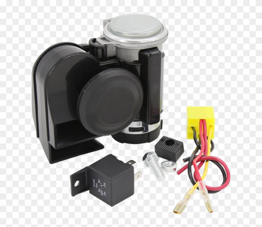 Compact Red Black 12v Motorcycle Air Horn, Electric - Vehicle Horn Clipart