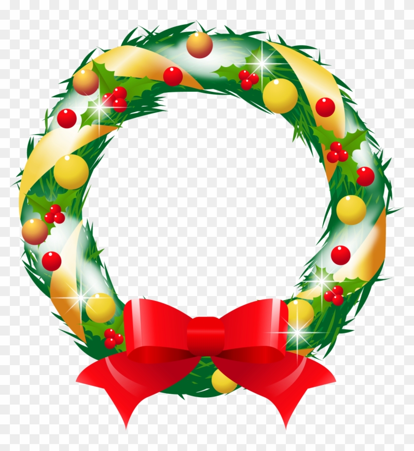 Christmas Wreath Image, Christmas Wreaths, Clip Art, - Christmas Png Transparent Png #2381376