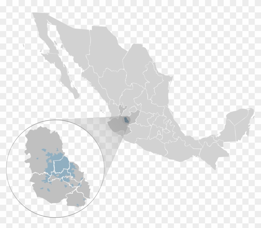 1992 Guadalajara Explosions - Mexico Map Grey Clipart
