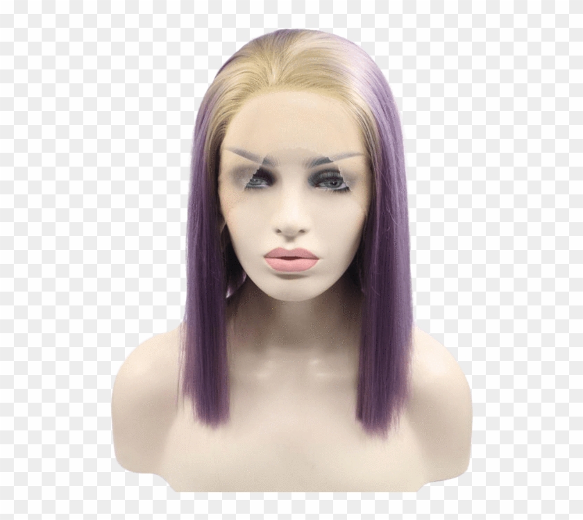 Blonde To Purple Ombré Short Lace Front Wig - Blonde Violet Lace Front Wigs Clipart #2381590