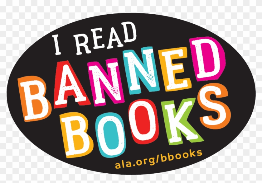 I Read Banned Books Bumper Sticker - Graphic Design Clipart