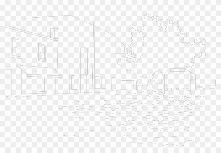 Line Drawing Of Green Street Line Drawing Of Green - Sketch Clipart