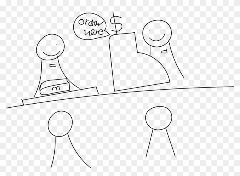 Two Waiting Lines Were In Place Instead Of Just One - Line Art Clipart
