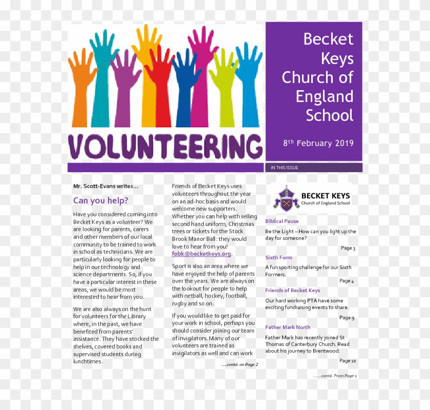2019 02 08 - Becket Keys Church Of England School Clipart #2383739