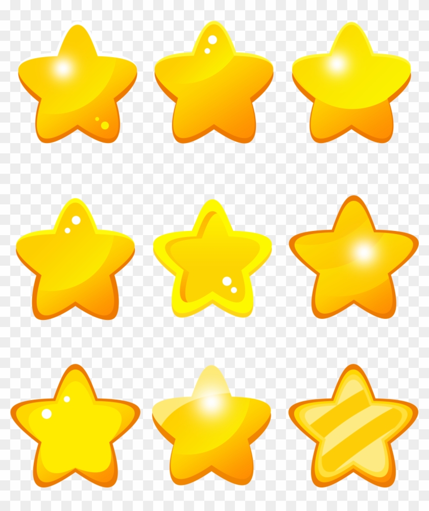 Gold Yellow Stars Shiny Png And Psd - Yellow Clipart #2384572