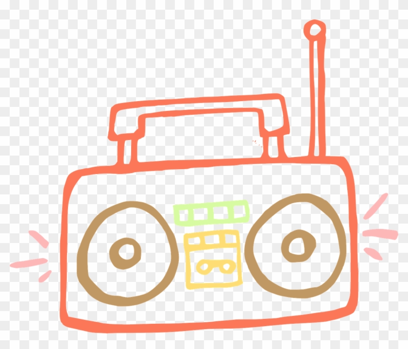 Cassette Player Tape Retro Png Image - Easy To Draw Boombox Clipart #2385072
