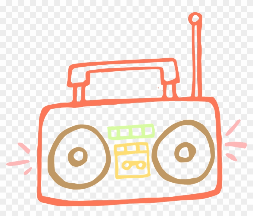 Cassette Player Tape Retro Png Image - Easy To Draw Boombox Clipart