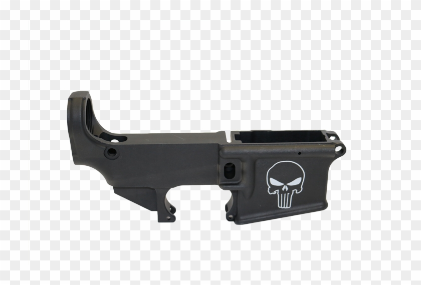 Ar15 80% Lower Receiver Anodized, Punisher Etching - Rifle Clipart