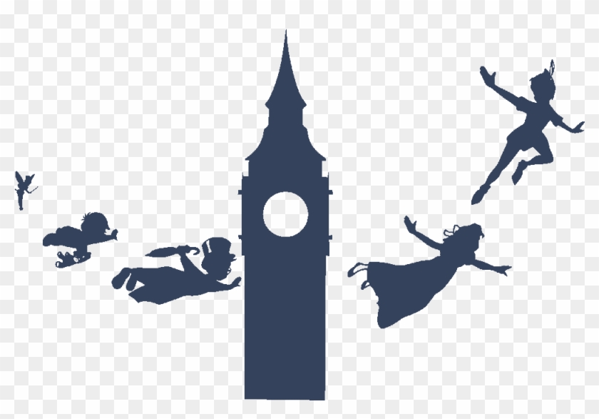 Peter Pan Silhouette Png - Peter Pan Flying Silhouette Clipart #2385750