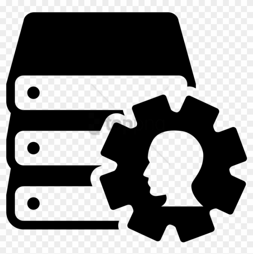 Free Png Books Stack With Cogwheel And Male Side View - Icon Clipart #2386493