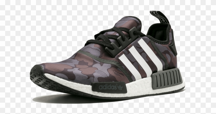 Adidas Nmd R1 Bape Casual Shoes - Black Bape X Nmd Clipart