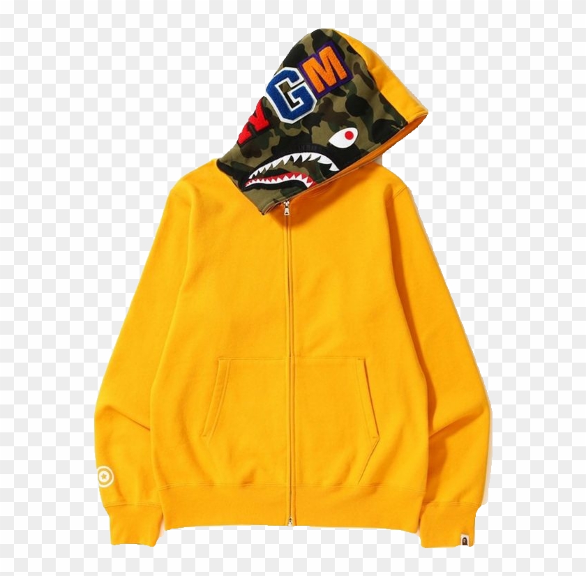 A Bathing Ape Shark Full Zip Hoodie - Bape Shark Full Zip Hoodie Yellow Clipart #2386584