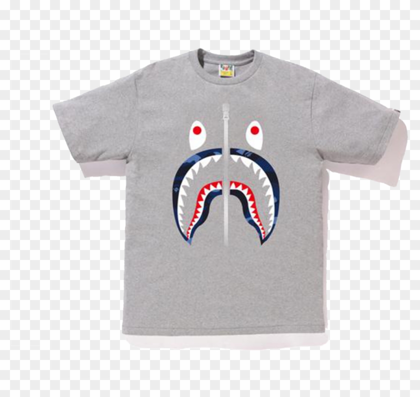 Bape Shark Grey Tee Clipart #2387042