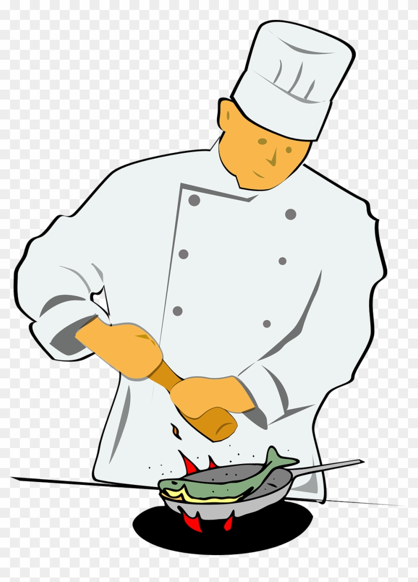 Chef Frying Fish Frying Pan Png Image - Chef Clip Art Transparent Png #2387534