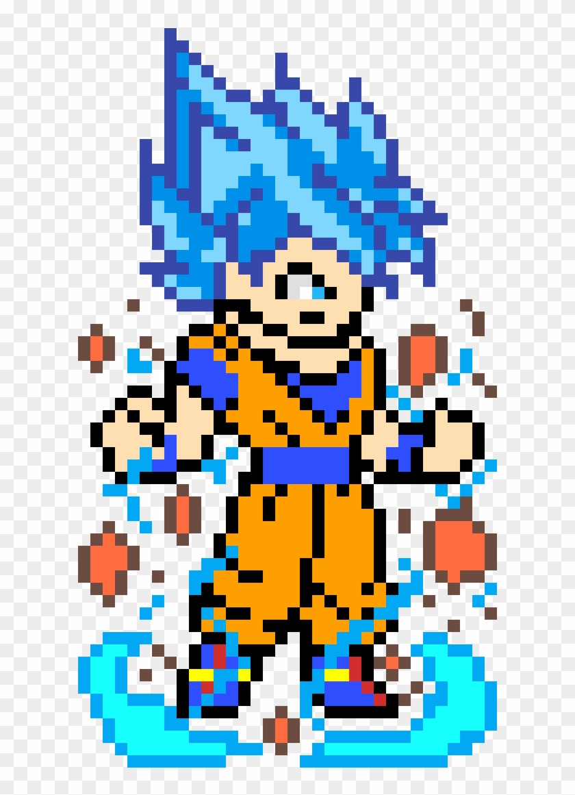 Super Saiyan Blue Goku - Super Saiyan Goku Pixel Art Clipart