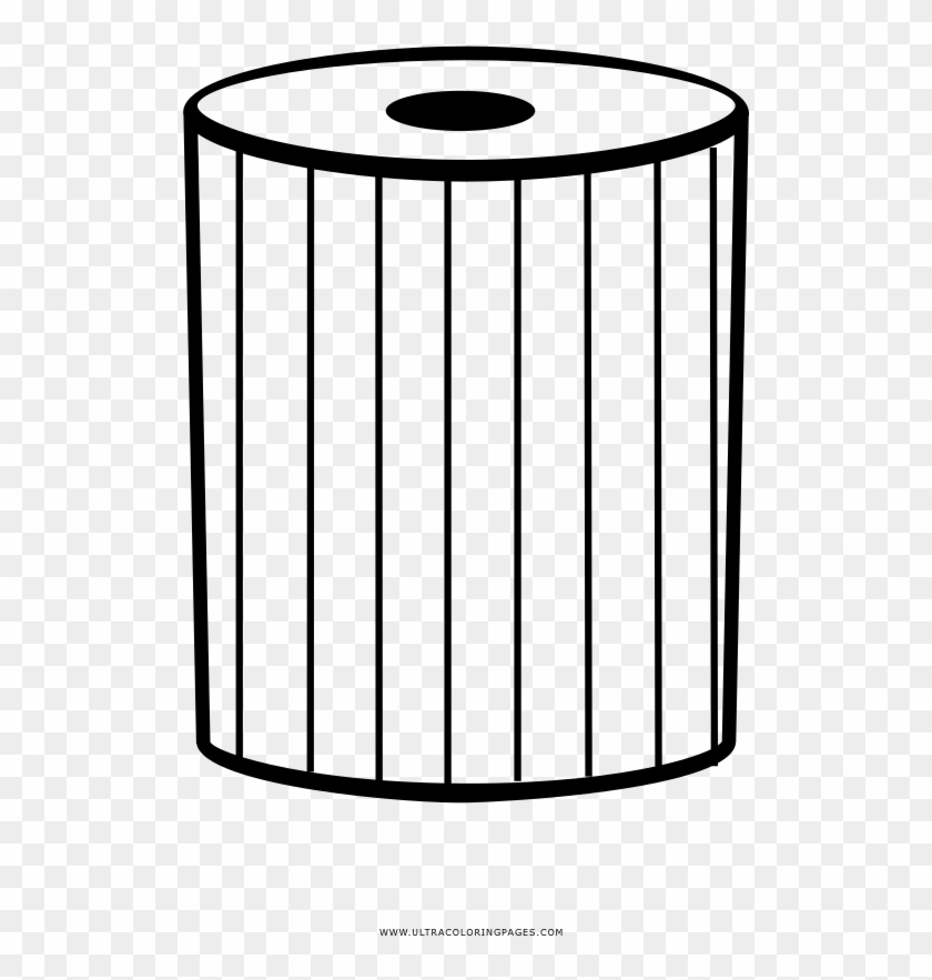 Trash Can Coloring Page - Circle Clipart