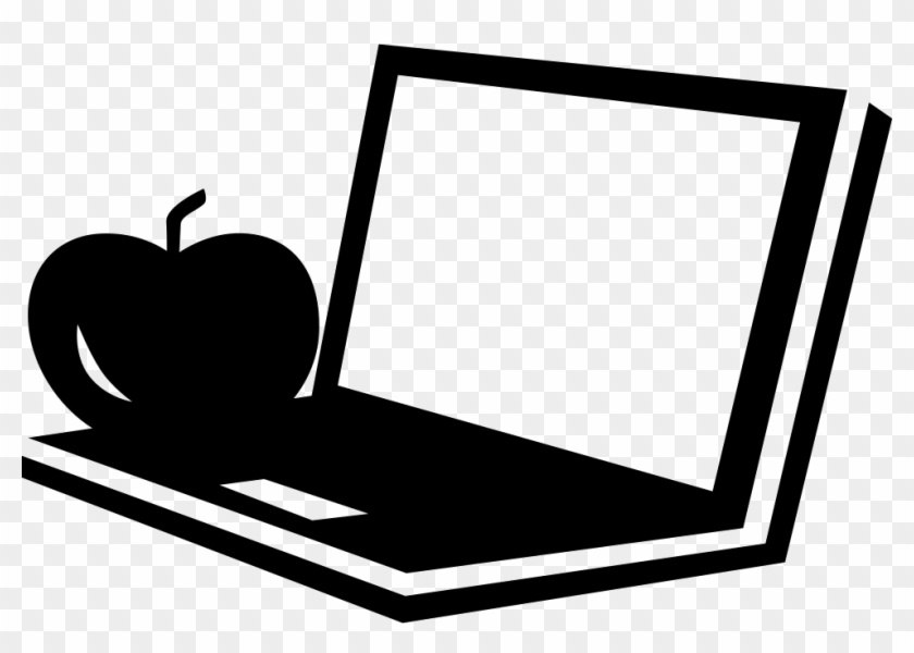 Open Laptop With An Apple Svg Png Icon Free Download - Computer Music Icon Clipart