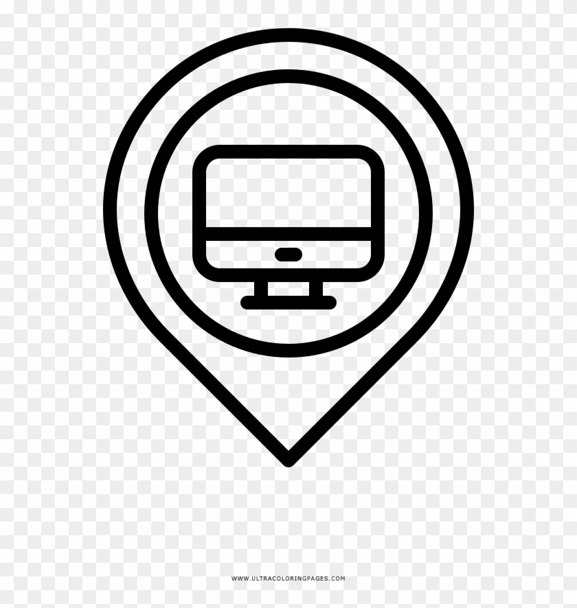 Map Pin Coloring Page - Emblem Clipart #2388849