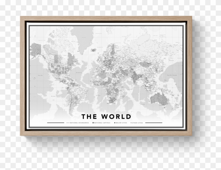 World Map Pin Up Board World Map With Free Pins - Wereldkaart Wit Zwart Landen Clipart