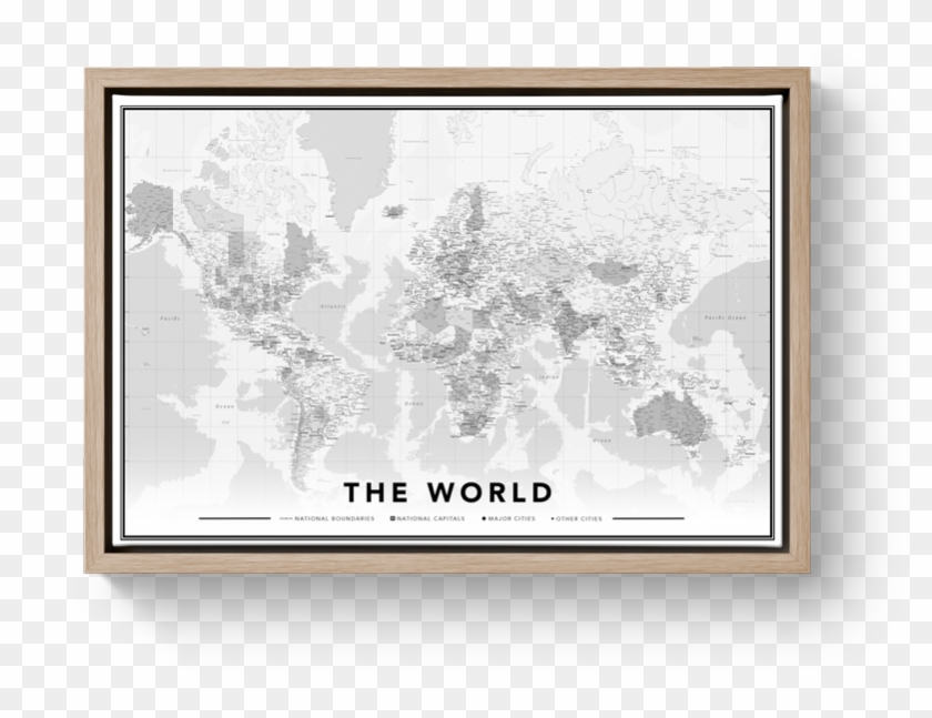 World Map Pin Up Board World Map With Free Pins - Wereldkaart Wit Zwart Landen Clipart #2388936