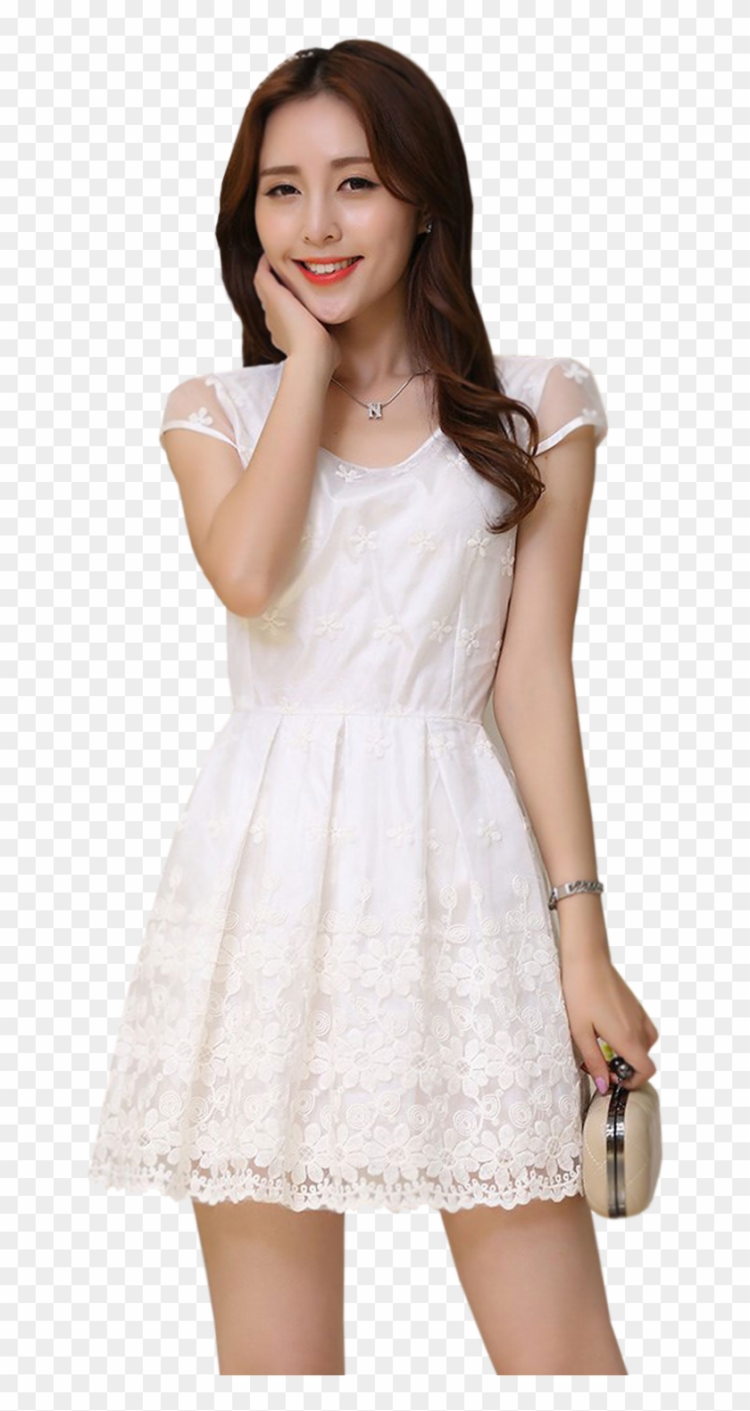 Jhonpeter Women Short Sleeves Pretty Party Short Lace - Girl Clipart