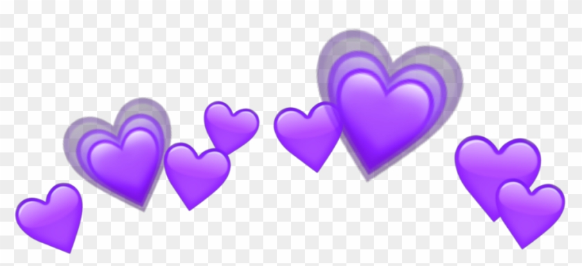 Purple Heart Purpleheart Heartpurple Crown Emojis Emoji - Red Hearts Emoji Png Clipart