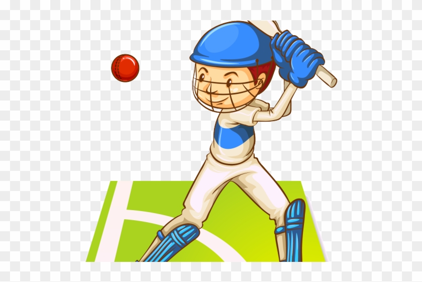 Baseball Clipart Cartoon - Playing Cricket Sketch - Png Download #2390955