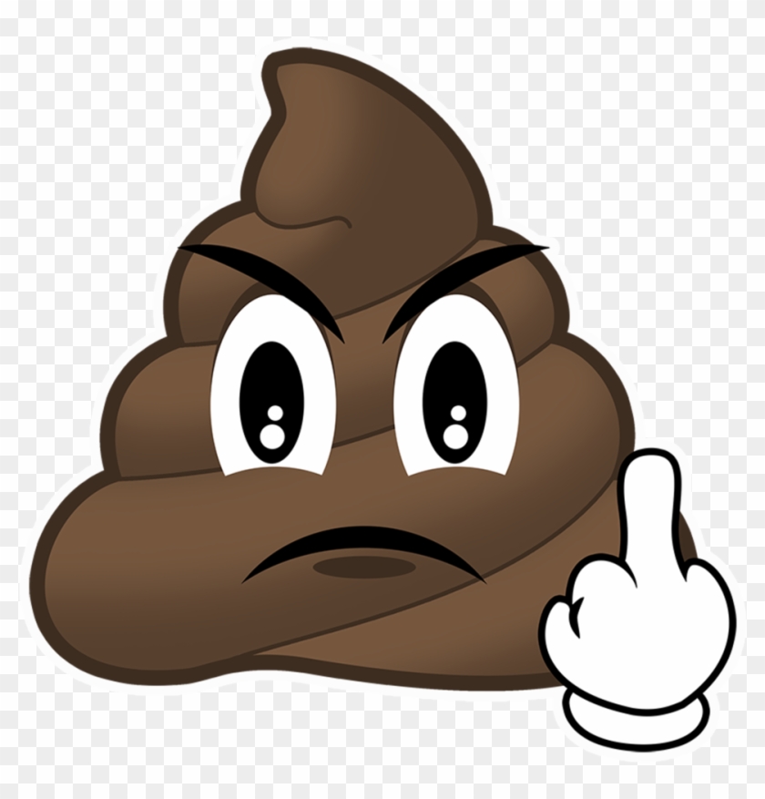 Mad Poop Emoji - Poop Emoji With Middle Finger Clipart #2392313
