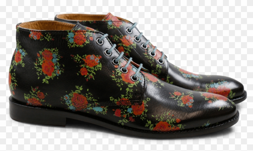 Amelie 38 Infant Black Rose Print 1 Ls Black Ankle - Outdoor Shoe Clipart