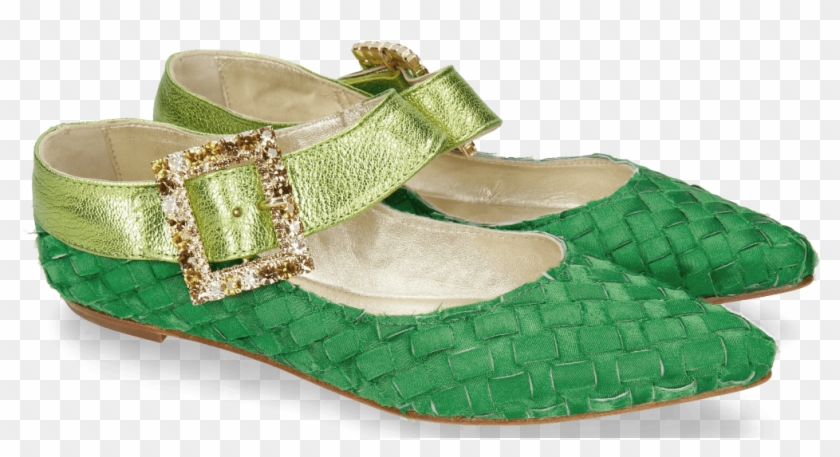 Alexa 1 Satin Light Green Cherso Greenery Buckle Ballet - Sandal Clipart