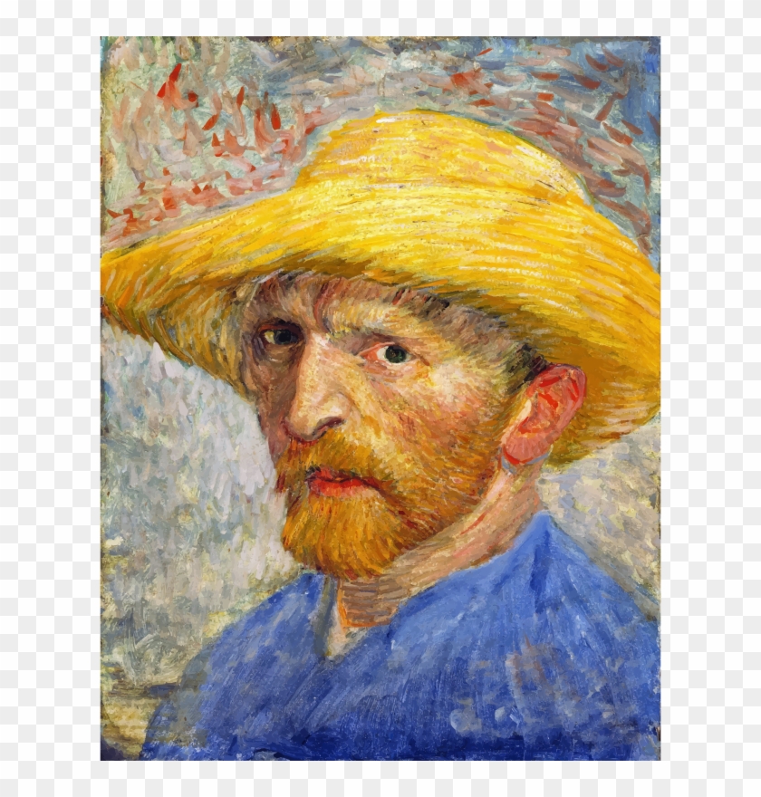 Van Gogh Self Portrait With Straw Hat , Png Download Clipart #2394086