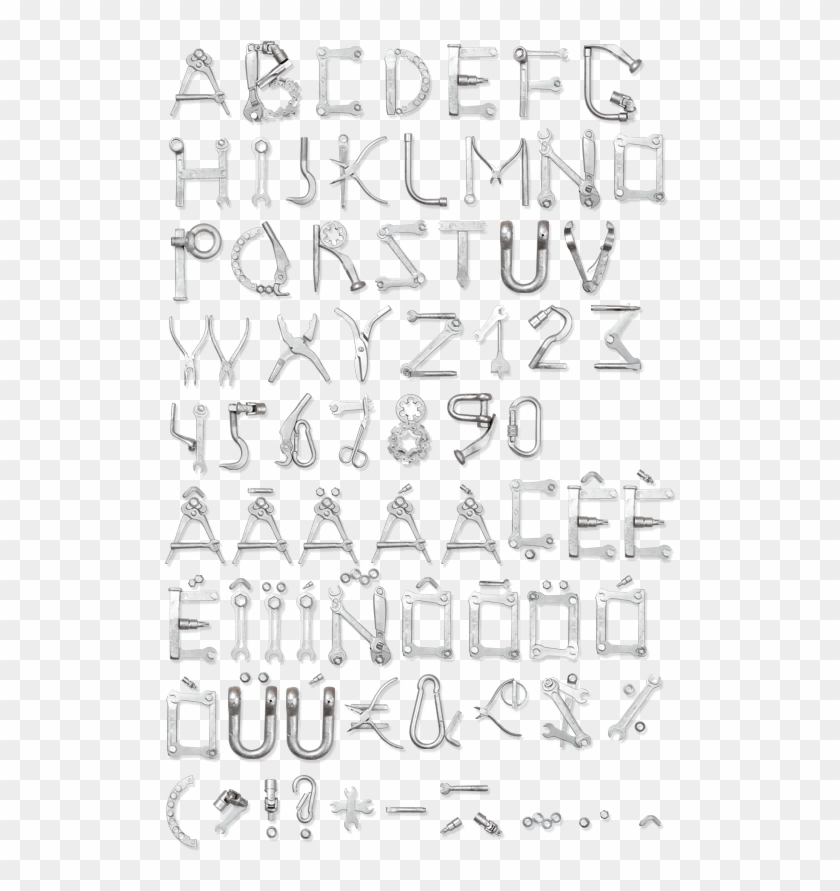 Tools Font - Calligraphy Clipart