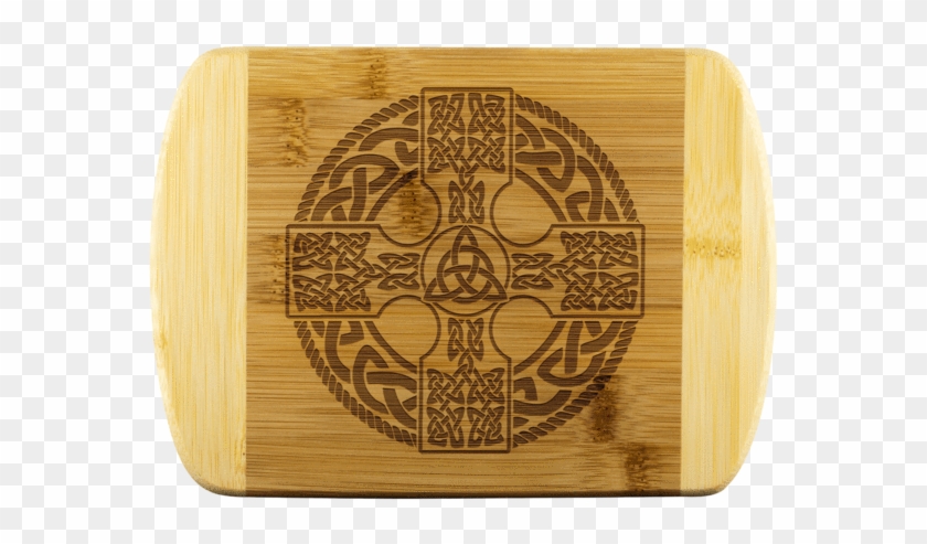 Celtic Cross Shield Round Edge Wood Cutting Board - Seal Guam Latte Stone Clipart #2394682