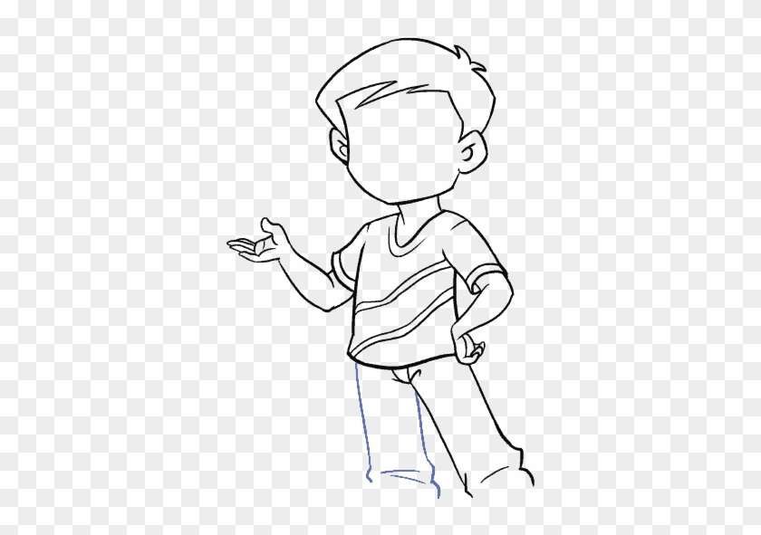 Running Man Pattern Use - Draw A Boy Easy Clipart