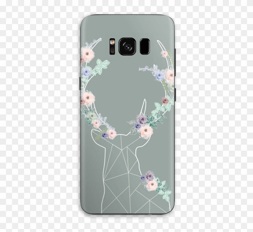Grey Blooming Deer Skin Galaxy S8 - Smartphone Clipart