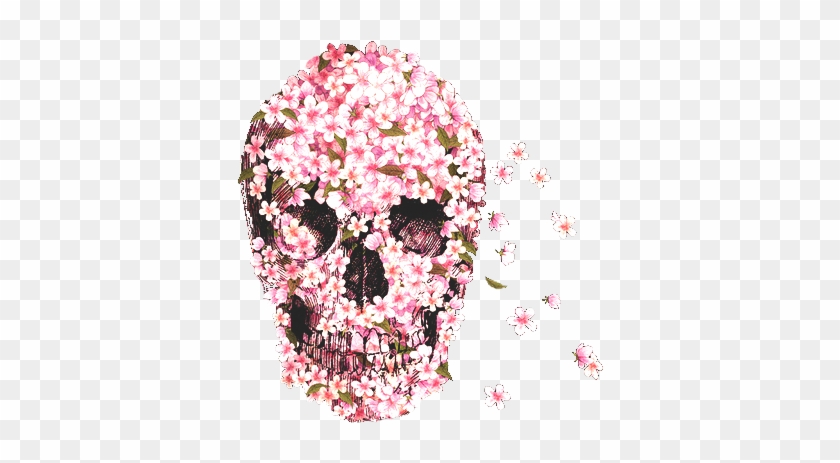 Skull With Flowers Png Clipart