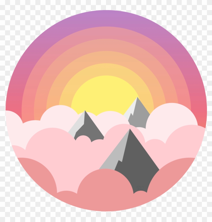 Cloud Mountain Day - Half Moon Half Sun Transparent Clipart #2397764