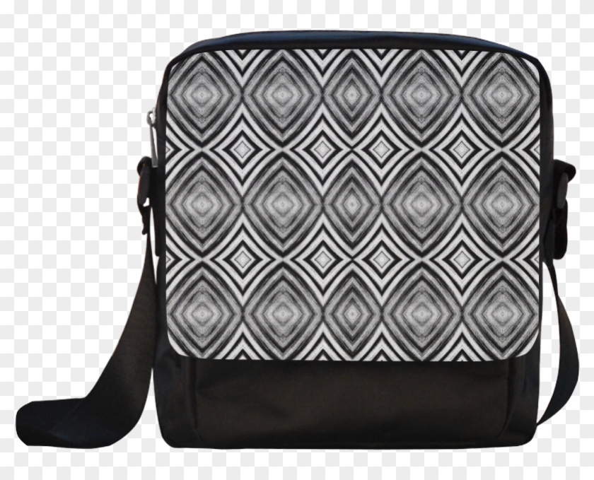 Black And White Diamond Pattern Crossbody Nylon Bags - Bag Clipart #2398711