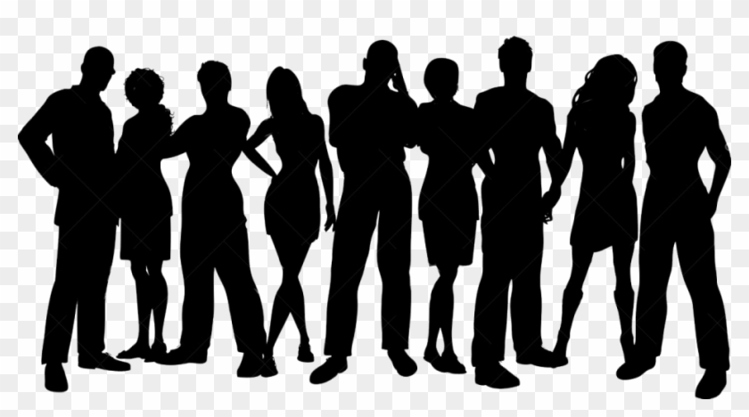 Teenager Group Silhouette , Png Download - Group Of Friends Silhouette Clipart #2398747