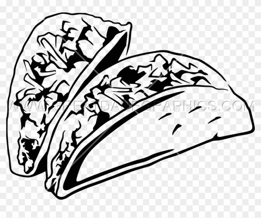 Clip Art Black And White Download Two Production Ready - Tacos Black And White - Png Download #2399607