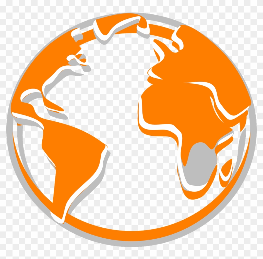 Globe Orange World Planet Earth Png Image - Transparent Logo Of Globe Clipart