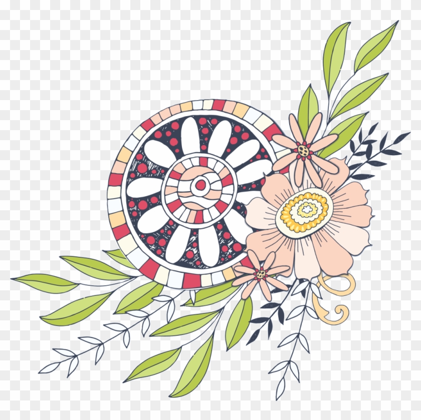 Hand Painted Classical Hook Line Flower Png Transparent - Illustration Clipart #240339